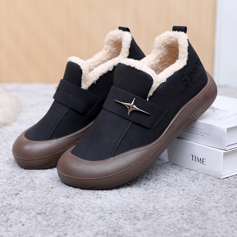 冬季新款一脚蹬休闲妈妈棉鞋宽脚软底加绒加厚老北京布鞋女士棉靴,淘宝优惠券,粉丝福利购,淘宝优惠卷