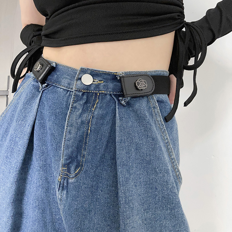 懒人腰带女无痕隐形松紧装饰牛仔裤收腰神器潮流可调节学生男皮带 - 图1