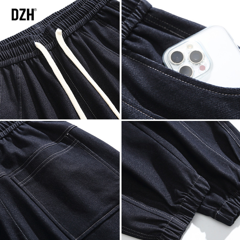 男士松紧腰束脚牛仔裤男秋冬加绒加厚2025新款美式vibe裤子高街裤 - 图3