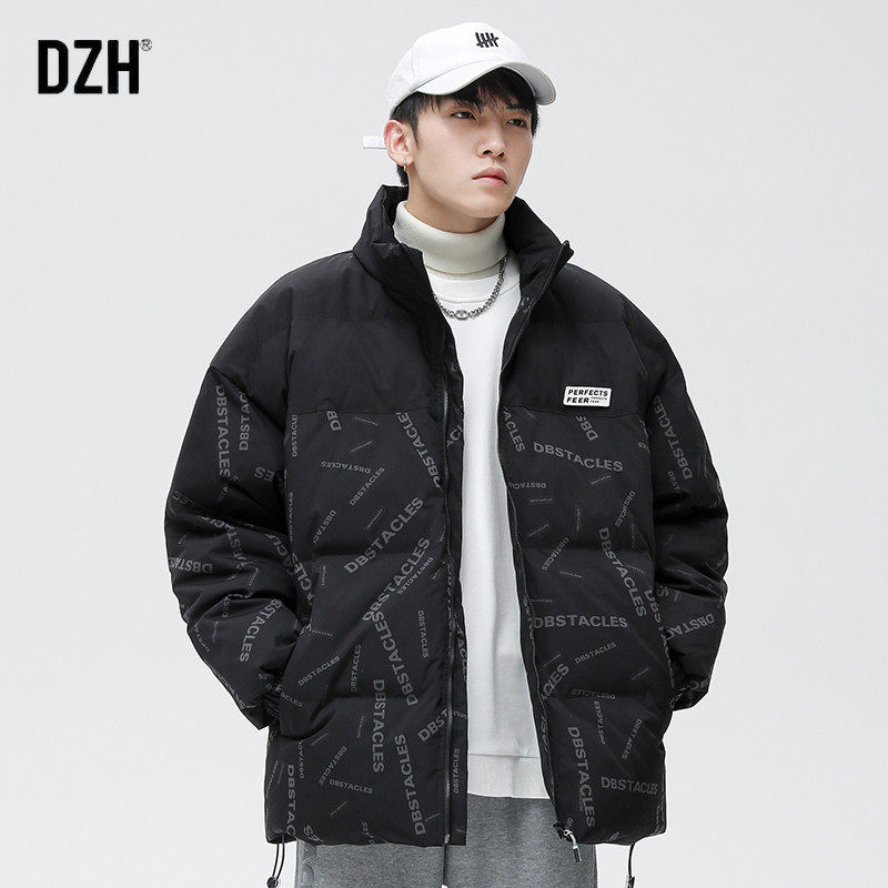 男士黑色韩版潮流男装2021加厚棉衣 dzh棉衣