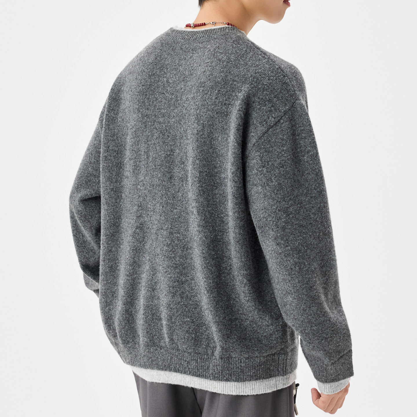 男士灰色假两件毛衣男内搭可外穿打底衫套头针织衫秋冬款2025新款,淘宝优惠券,粉丝福利购,淘宝优惠卷