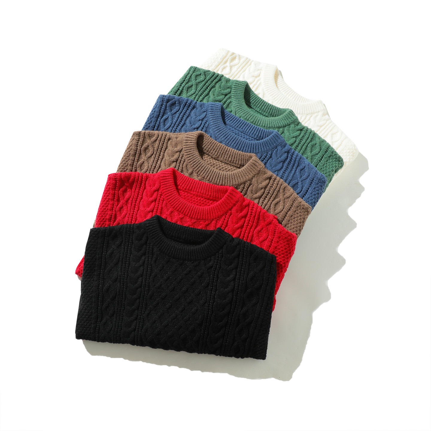 男士打底衫绞花圆领毛衣男款冬季2025新款冬宽松慵懒风套头针织衫,淘宝优惠券,粉丝福利购,淘宝优惠卷