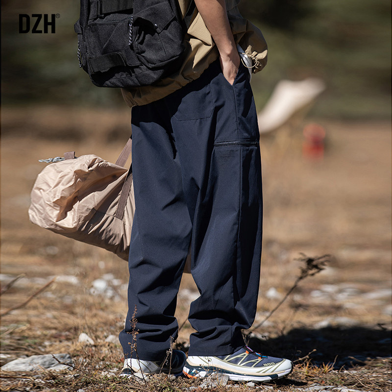 男士日系工装裤藏青色夏季阔腿裤 dzh休闲裤