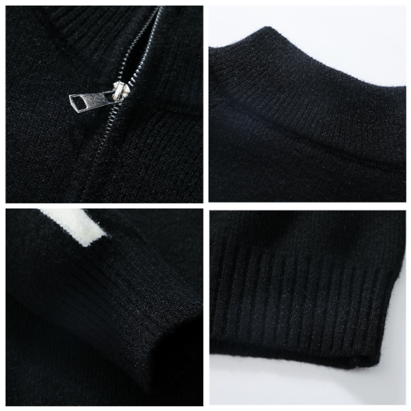 男士拉链黑色半高领毛衣冬季男内搭可外穿撞色拼接上衣针织衫男款,淘宝优惠券,粉丝福利购,淘宝优惠卷