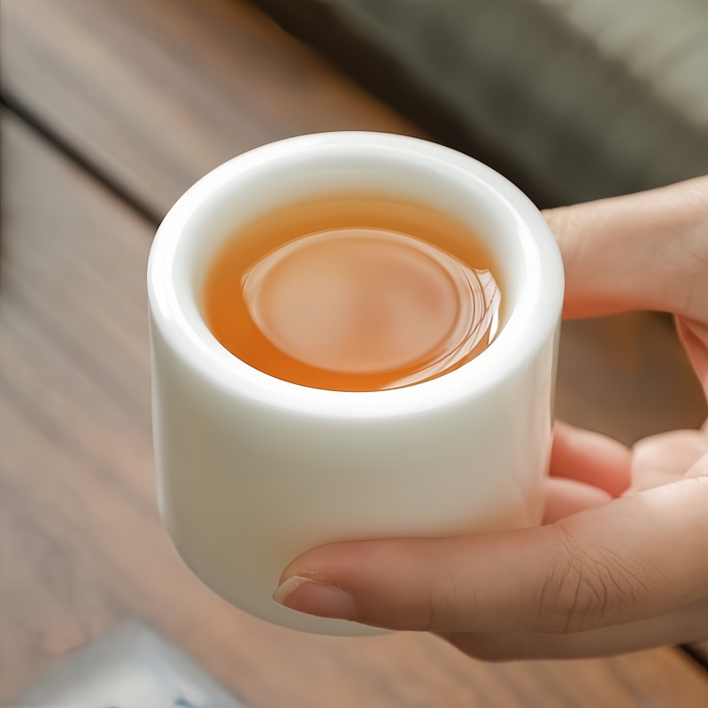 冰种纯色主人杯单杯功夫茶杯大号陶瓷家用个人品茗杯茶盏扳指杯