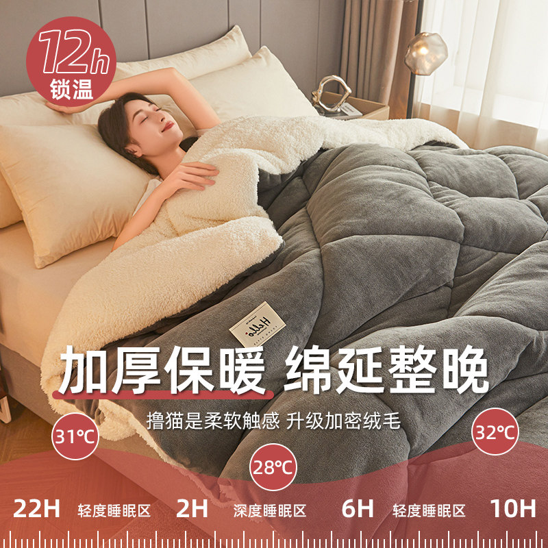 冬季羊羔绒被子棉被被芯冬天单人宿舍秋冬被加厚保暖10斤2025新款,淘宝优惠券,粉丝福利购,淘宝优惠卷