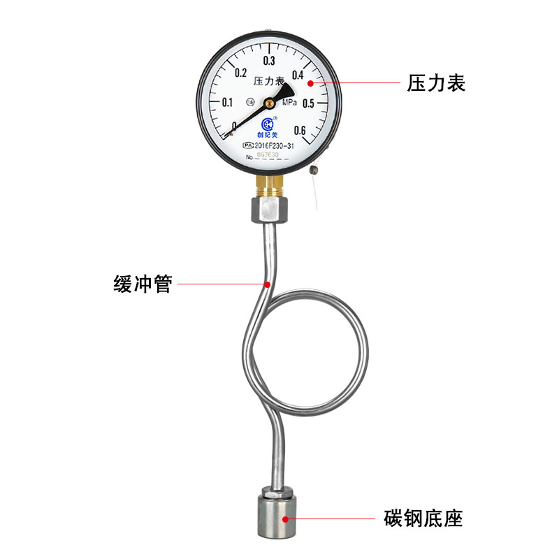 压力表水压1.6mpa自来水压力检测套装管道带缓冲管底座阀门气压 - 图1