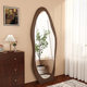 Medieval style special-shaped mango floor-standing full-length mirror