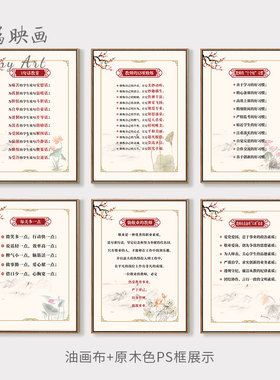 教师办公室挂画教师准则行为规范师德挂图师风八条装饰画墙面布置