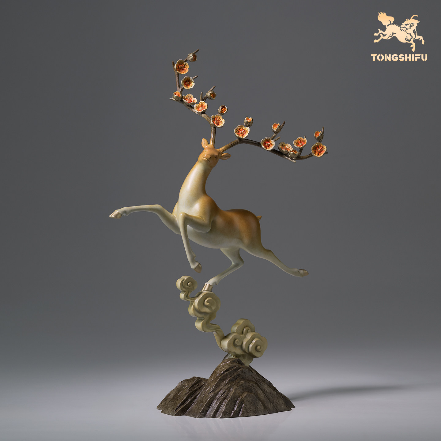 铜师傅《一路生花》客厅桌面铜鹿摆件 家居装饰工艺品摆件礼物,淘宝优惠券,粉丝福利购,淘宝优惠卷