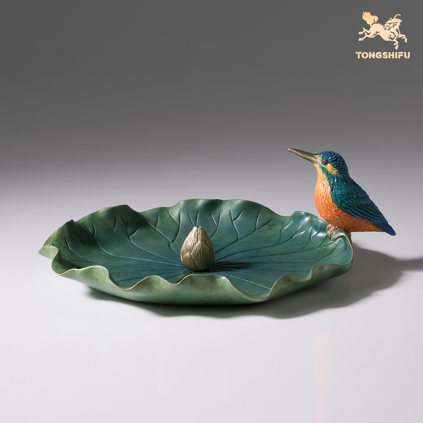 铜师傅 《荷翠香插》客厅桌面铜香炉摆件 家居装饰工艺品,淘宝优惠券,粉丝福利购,淘宝优惠卷