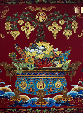 铜师傅《满堂聚宝》铜雕画