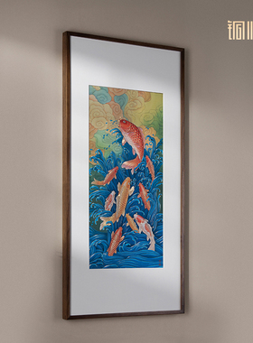 铜师傅《九鱼聚财之二》铜雕画