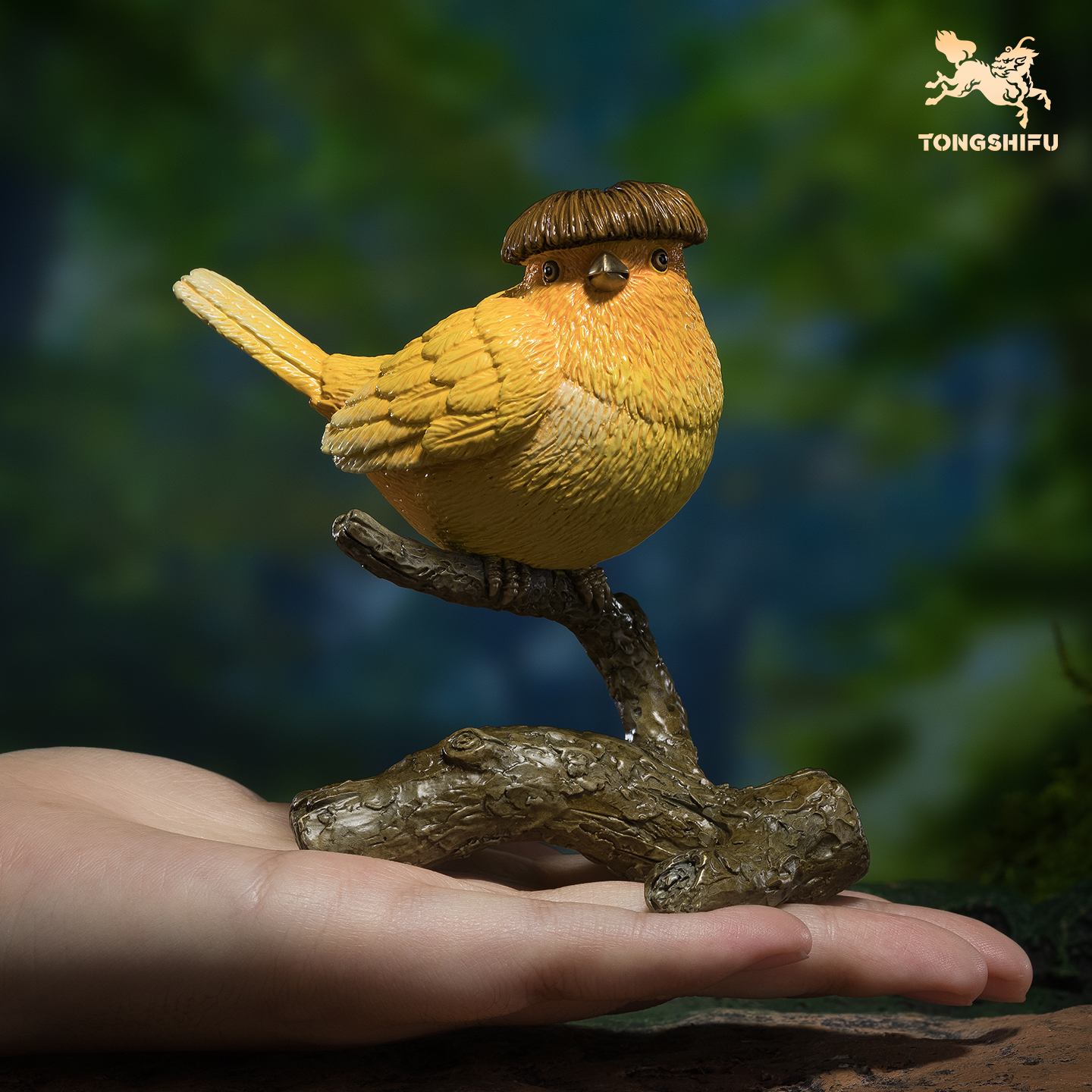 铜师傅《锅盖头鸟》客厅桌面铜鸟摆件 家居装饰工艺品 - 图3