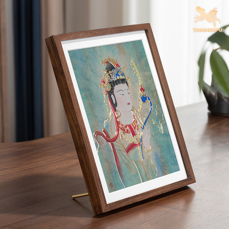 铜师傅 手工錾刻 铜雕画 《如意观音（桌面）》装饰画,淘宝优惠券,粉丝福利购,淘宝优惠卷