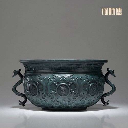 铜师傅《聚宝盆（大号）》客厅桌面铜摆件 家居装饰品 开业礼物 - 图0