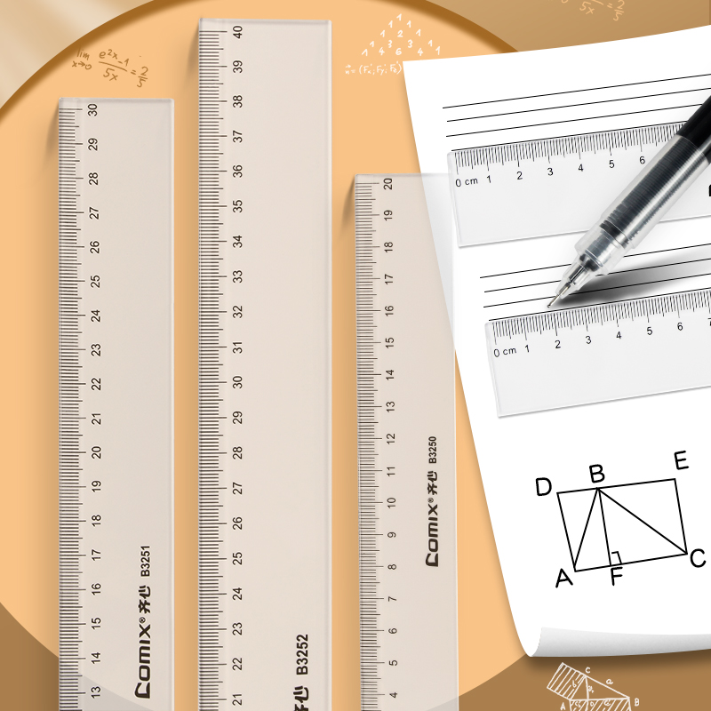 直尺小学生专用新一年级幼儿园儿童格尺20cm40厘米初中生中学生30厘米透明加厚塑料直尺子长学生文具用品大全-图0