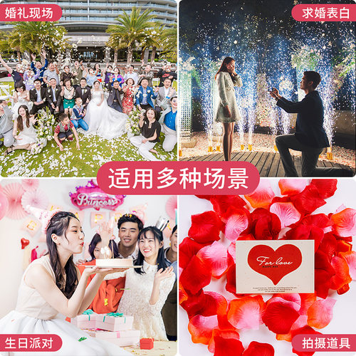 七夕求婚玫瑰仿真花瓣手撒花浪漫生日快乐氛围结婚房布置装饰假花 - 图3
