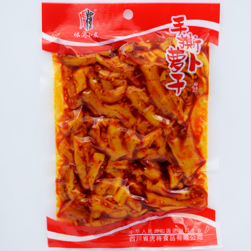 虎将手撕萝卜干158g即食四川泡菜香辣咸菜风干麻辣萝卜块开味下饭-图3