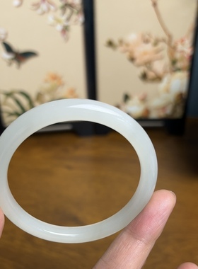 新疆直发正品和田玉高冰高透晴水手镯老坑料天然玉石玉镯子带证书