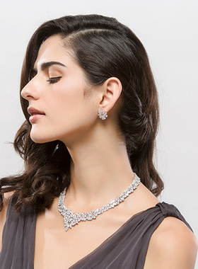 新娘奢华婚纱礼服项链5A锆石