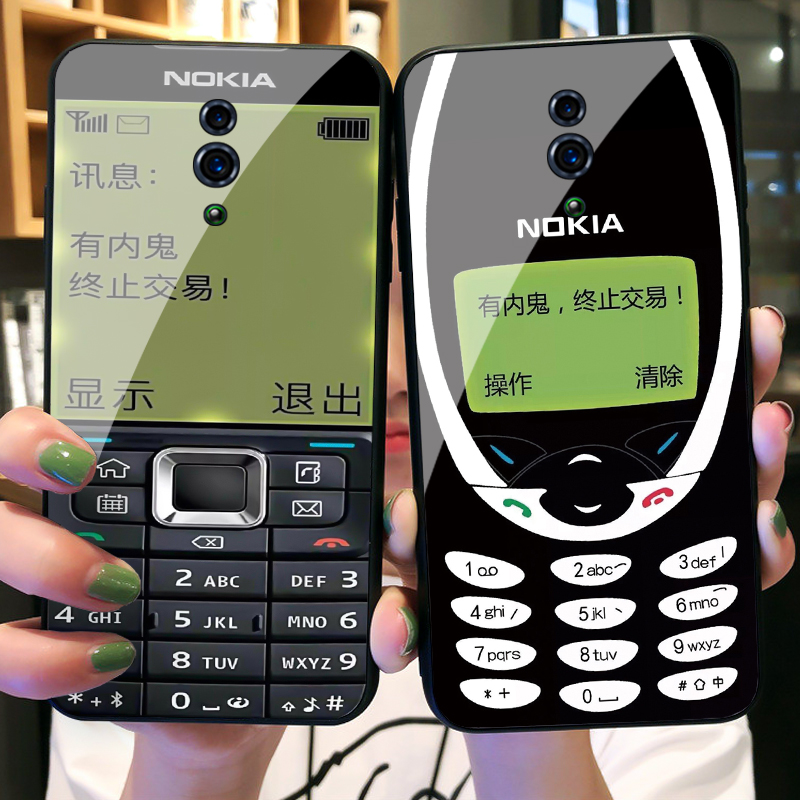opporeno2手机壳诺基亚renoz玻璃壳2z夜光reno10倍变焦版保护套reno有内鬼终止交易全包防摔个性创意恶搞潮男