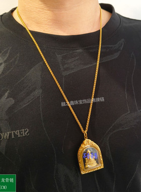 高级男女款佛牌黄金宝石吊坠配链