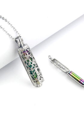 宠物亲人毛发骨灰盒定制圆柱项链