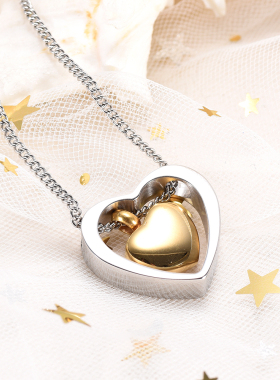 心形骨灰项链纪念吊坠定制刻字