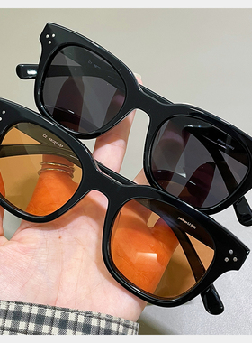 可配近视小脸女时尚方框防晒墨镜