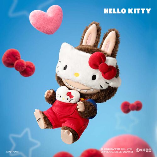 POPMART泡泡玛特THE MONSTERS × HELLO KITTY搪胶毛绒公仔拉布布 - 图1