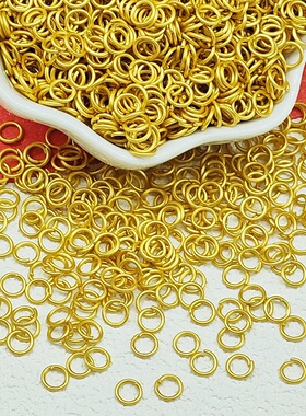 保色哑金古法沙金色开口圈项链手链连接闭口圈手工diy饰品配件扣