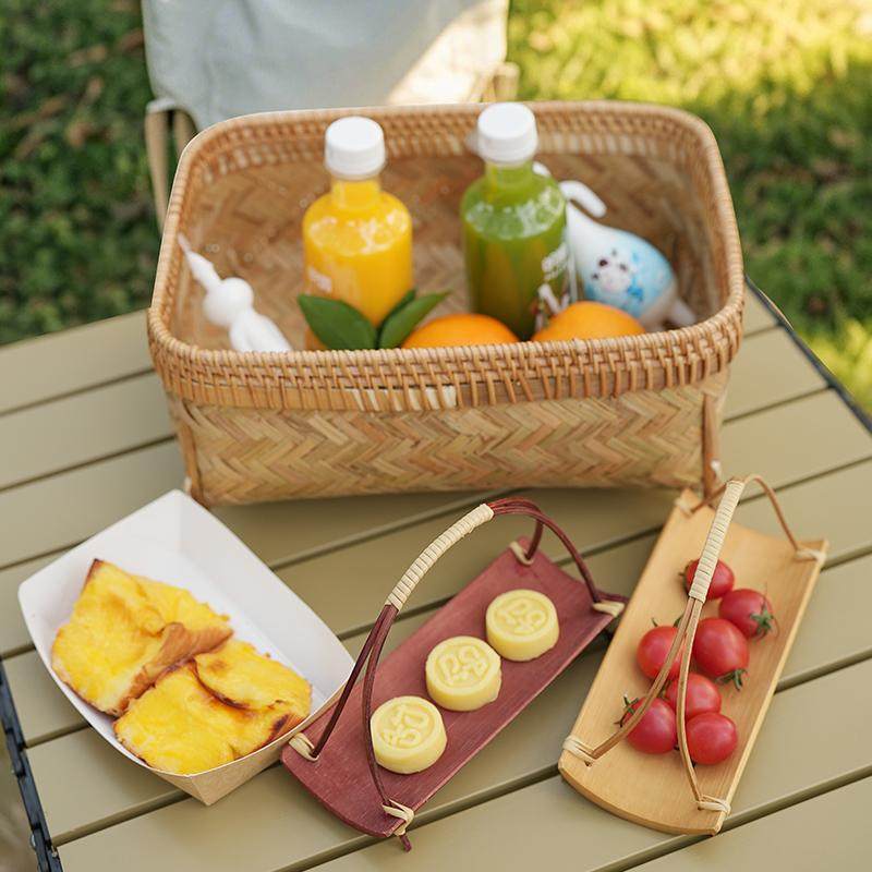 手工编织竹编收纳盒桌面零食果篮精编竹制品编织竹篮干果点心筐,淘宝优惠券,粉丝福利购,淘宝优惠卷