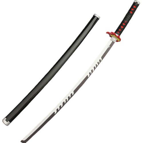 鬼灭之刃日轮刀COS炭治郎我妻善逸富冈炼狱居合刀武器木刀未开刃 - 图3