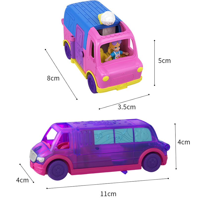 正品Polly pocket迷你波莉口袋汽车宝盒套装莫莉衣袋女孩玩具礼物-图0