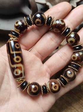 招财西藏真品天然佛珠亮老玛瑙