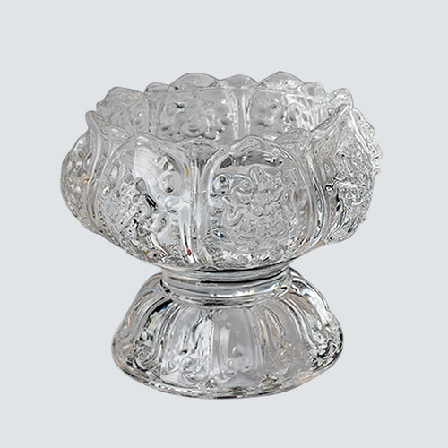 佛具用品琉璃莲花酥油灯座小高脚灯座蜡烛台长明灯供佛灯具灯盏 - 图3
