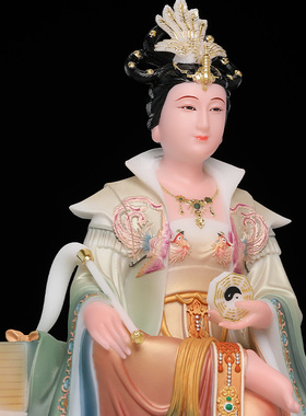 觉缘阁汉白玉彩绘地母娘娘神像