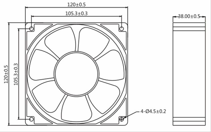 QFR1212GHE 12CM台达12038 12V 2.7A 蚂蚁S7S9前后高转速散热风扇 - 图2