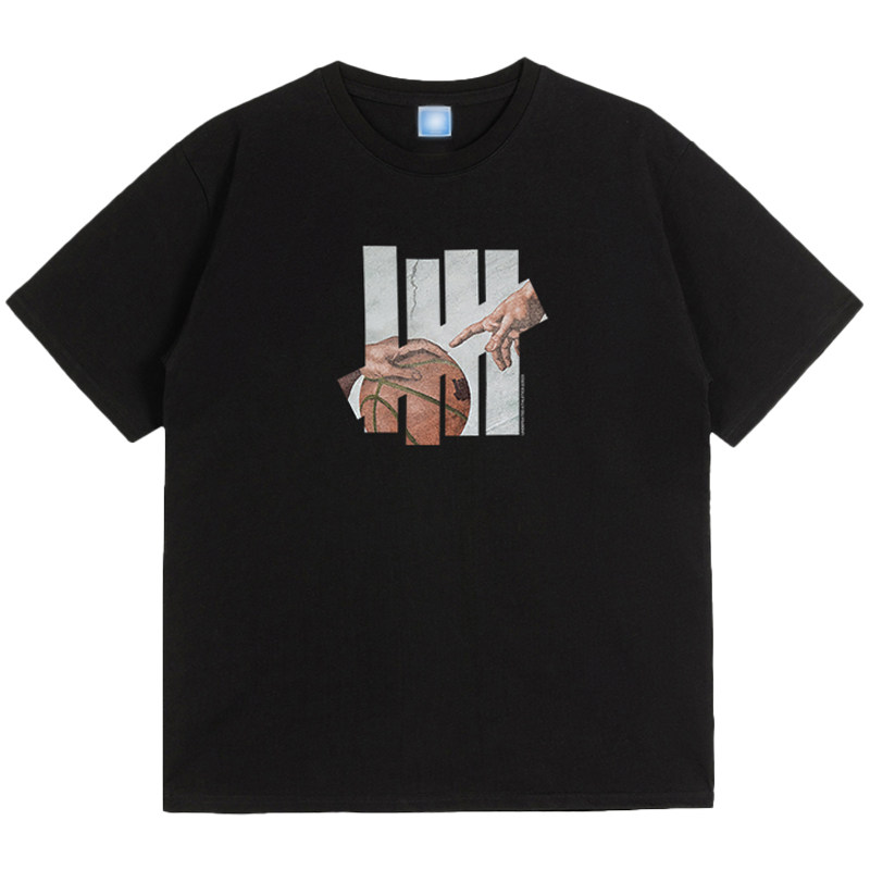 不败五道杠 HIAUTO UND 夏季圆领短袖篮球壁画印花 男女情侣款T恤,淘宝优惠券,粉丝福利购,淘宝优惠卷