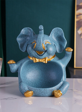 创意北欧轻奢大嘴猫钥匙收纳玄关摆件新家结婚乔迁礼物家居装饰品