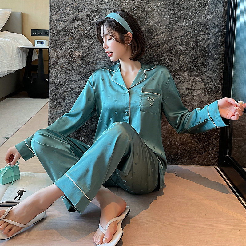 冰丝长袖网红高级感仿真丝绸睡衣 卡欧澜睡衣/家居服套装