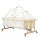 Кроватка из натурального дерева, детская колыбель для новорожденных, лента, защита при падении, постельные принадлежности