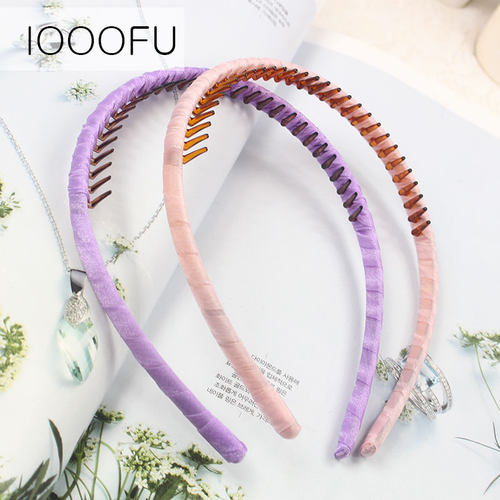 树脂防滑压发发箍女百搭外出网红带齿头箍甜美发带洗脸用发卡碎发 - 图1