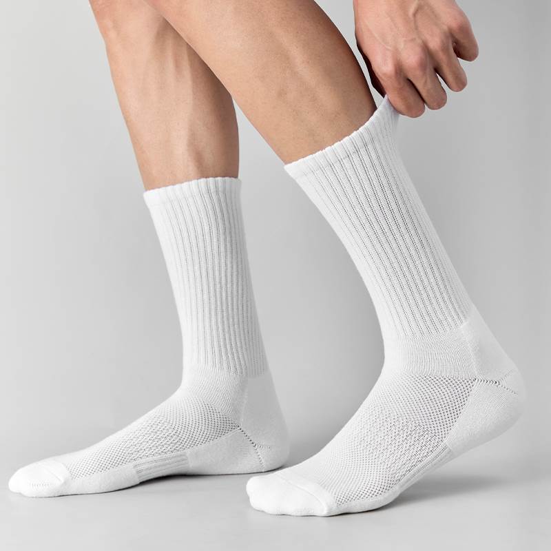 佐印棉品Zeroin7双男士袜子中筒袜体育生白袜吸汗运动袜秋季长袜 - 图3