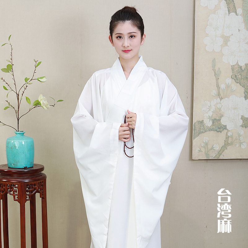 新款白色海青居士服禅修服夏秋季男女同款多丽丝海清衣服美观大方 - 图1