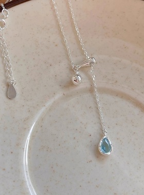 新款流苏水滴项链女不锈钢锁骨链