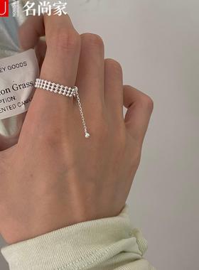 韩版S925镀银多款抽拉调节戒指女