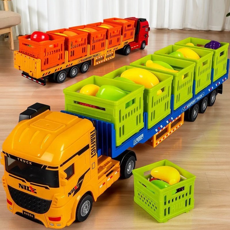 超大号水果运输车模型惯性可拆卸拖车男孩货运车儿童超长玩具车,淘宝优惠券,粉丝福利购,淘宝优惠卷