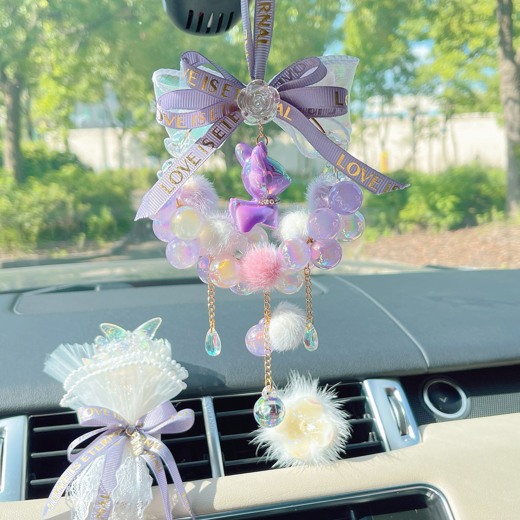 一鹿平安可爱炫彩小鹿车挂汽车装饰品后视镜吊坠挂饰女生车载挂件,淘宝优惠券,粉丝福利购,淘宝优惠卷